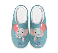 LKHVGY Pantoufles en coton pour femme - Confortables - Chaudes et pelucheuses - Antidérapantes - Pour l'intérieur et l'extérieur - Taille 37-46, Ballon éléphant, 39/40 EU