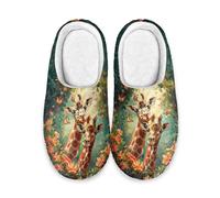 LKHVGY Pantoufles pour homme et femme - Antidérapantes - Chaudes et confortables - En peluche, Jolie girafe., 39/40 EU
