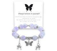 LKingel Bracelet d'amitié en forme de papillon « Always Believe in Yourself » - Bracelet de l'amitié avec nœud élastique - Bracelet d'amitié pour couple, Large, Perles, Pas de gemme