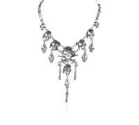 LKingel Ensemble de colliers et boucles d'oreilles style punk avec tête de mort pour femme - Pour Halloween, Zinc, Pas de gemme