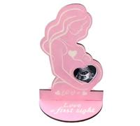 LKJAUOZ 1 Cadre Photo avec Compte à Rebours de Grossesse, Cadre pour Échographie et Image d'Ultrasons, Idée Cadeau pour Femmes Enceintes, Rose, Design A