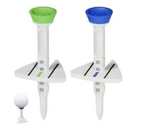 LKJAUOZ 2 pièces Tees de Golf Réglables en Plastique, Hauteur Réglable pour un Tee-up Facile et une Meilleure Cohérence, Réduisent la Friction et le Side Spin