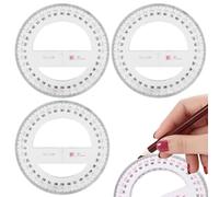 LKJAUOZ 3 Pièces Rapporteur rond complet, Rapporteur Rapporteur circulaire,outils de mesure en plastique à 360 degrés, mathématiques organiques, demi-cercle, rapporteur de dessin gabarit,règle