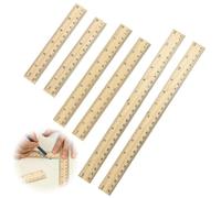 LKJAUOZ Lot de 6 règles en bois plates pour dessin 15 cm, 20 cm, 30 cm Pour l'école, le bureau, les travaux manuels, la salle de classe, la maison,regle plate,Règle en bois