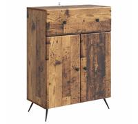 LKJephalotrop Buffet en bois vieilli 66 x 34,5 x 90 cm | Commode de couloir compacte aspect bois vieilli avec tiroir et 2 portes pour un rangement ordonné dans la salle à manger ou