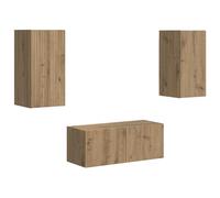 LKJephalotrop Ensemble de meubles TV 6 pièces - Montage mural - Chêne | Lot de 6 flexibles pour le salon et la chambre à coucher, crée de l'ordre pour les appareils multimédias et économise une