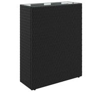 LKJephalotrop Jardinière haute en polyrotin noir 55 x 22 x 70 cm | Pot de fleurs fin en rotin avec sac en nylon amovible pour jardin, balcon, terrasse et piscine.