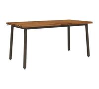 LKJephalotrop Live Edge Table à manger en bois massif d'acacia 160 x 80 x | Table de cuisine stable en bois d'acacia avec pieds en métal pour salle à manger et salon. Pieds réglables pour un bon