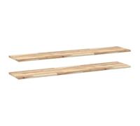 LKJephalotrop Lot de 2 étagères flottantes en bois d'acacia massif 140 x 30 | Planches murales non traitées en bois véritable pour une décoration individuelle dans la chambre, la cuisine ou le salon.