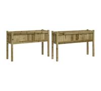 LKJephalotrop Lot de 2 pots de fleurs surélevés en pin avec pieds - 110 cm | Jardinières ergonomiques pour terrasse et balcon, volume spacieux pour herbes et fleurs en extérieur.