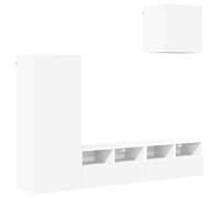 LKJephalotrop Lot de 4 armoires murales pour TV Blanc | Système d'éléments suspendus en quatre parties pour le salon et le bureau avec montage mural flexible et surface lisse.