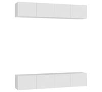 LKJephalotrop Lot de 4 armoires TV murales en bois - Blanc - 80 x 30 x 30 | Ensemble de 4 meubles bas pour fixation murale crée de l'ordre dans le salon et économise une précieuse surface au sol.