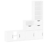 LKJephalotrop Lot de 4 meubles de salon ODDA Meuble TV bas en pin massif | Disposition modulaire comme meuble TV ou meuble haut dans le salon, empilable de manière flexible avec beaucoup d'espace.