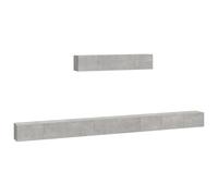 LKJephalotrop Lot de 6 meubles TV muraux en bois gris béton | Ensemble de planches suspendues peu encombrantes en gris béton en bois pour un salon moderne et une décoration murale