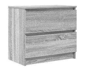 LKJephalotrop Meuble TV gris Sonoma 60 x 35 x 54 cm Meuble bas 2 tiroirs | Meuble TV compact pour salon et chambre à coucher avec 2 compartiments pour multimédia, décoration et livres.