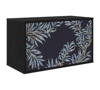 LKJephalotrop Meuble TV mural aspect chêne noir 69 x 33 x 40 cm | Étagère suspendue peu encombrante avec 2 portes pour le salon et la chambre à coucher. Design robuste avec grain décoratif de