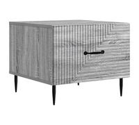 LKJephalotrop Table basse gris Sonoma 49 x 50 x 40 cm avec tiroir | Table d'appoint compacte pour le salon avec pieds noirs solides et tiroir fermé pour vos ustensiles.