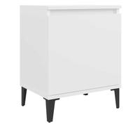 LKJephalotrop Table de chevet blanche 40 x 30 x 50 cm avec pieds en métal | Butée de porte flexible pouvant être montée des deux côtés. L'étagère compacte pour chambre à coucher crée de l'ordre juste à
