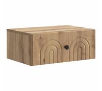 LKJephalotrop Table de chevet murale en chêne Artisan 49 x 34,5 x 20 cm | Console murale peu encombrante en bois pour chambre à coucher et salon avec 1 tiroir au design vintage.