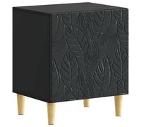 LKJephalotrop Table de chevet noire - 43 x 34,5 x 50 cm - Pieds en bois | Table d'appoint modulaire avec porte et pieds en eucalyptus pour chambre ou salon, charge jusqu'à 60 kg.