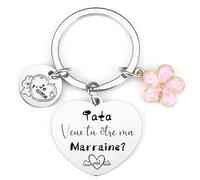 LKJHGF Annonce grossesse tata porte clef Cadeau tata veux tu être ma marraine cadeau annonce grossesse Tante porte clef futur tante bts cadeaux meilleure Tante (1)