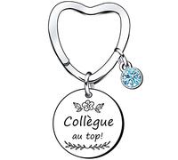 LKJHGF Cadeau Collègue Porte Clef Collègue Cadeau Depart Collegue de Travail Femme Porte Clés Personnalisé Idee Cadeau Meilleur Amie Cadeau pour Une Amie Cadeau Anniversaire Femme