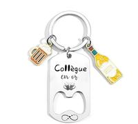 LKJHGF Cadeau Collègue Porte-clés,Cadeau Anniversaire Femme Homme,Porte-clés d'amitié,de Retraite,Depart Collegue de Travail Porte Clés Personnalisé Idee Ami (1)