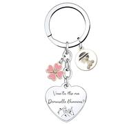 LKJHGF Cadeau Demoiselle d'Honneur et Témoin - Porte-Clef 'Veux-Tu Être Ma Demoiselle d'Honneur?' - Demande Témoin Mariage Femme