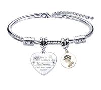 LKJHGF Cadeau Maitresse Bracelet Maîtresse Cadeau Maitresse d'école Cadeau Bracelet Femme Cadeau de fin d'année Scolaire Cadeau Maîtresse école Merci Maîtresse Merci Cadeau