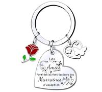 LKJHGF Cadeau Marraine Demande Porte-Clés Veux-tu être ma Marraine Porte-Clés Demande Marraine Unique pour Baptême, Communion & Anniversaire (2)