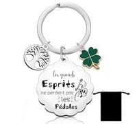 LKJHGF Cadeau Vélo Porte-clés Cadeau Cycliste Personnalisé Ouvre Bouteille Inox Porte-clés Vélo pour les Fans du Tour Cadeaux Idéal pour Anniversaire Noël-les grands esprits ne perdent pas les pédales