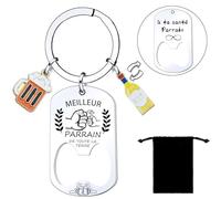 LKJHGF Cadeau Veux tu etre mon parrain Porte Clé Parrain Cadeau Parrain Demande Personnalisé décapsuleur Anniversaire cadeau parrain bapteme Homme Anniversaire Fête Des Pères