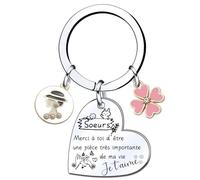 LKJHGF Cadeaux Soeur Cadeau Soeur Noel Porte Clef Soeur de Coeur Porte clef Amour Soeur Ma Soeur de Coeur pour toujours pour Sœur Originale Porte-clés Cadeau Soeur Anniversaire