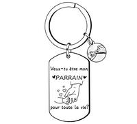 LKJHGF Porte Clé Parrain Marraine Demande porte cle veux tu etre mon parrain Porte Clef Personnalisé Cadeau Homme Anniversaire Fête Des Pères (1)