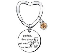 LKJHGF Porte clés Femme,Cadeau de Porte clés de Charme de Amie parfois,l'âme soeur est aussi un ami Cadeau d'anniversaire cadeau de Noël Cadeau d'anniversaire Cadeau de Graduation à Ami Femme