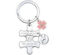 LKJHGF Porte-clés Inspirant pour Fille - Cadeau Femme Noël et Anniversaire - 'Parfois Tu Oublies Que Tu Es Génial, Alors Ceci Est Ton Rappel'