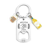 LKJHGF Porte-Clés Papa Meilleur Cadeau Baptême, Homme, Noël