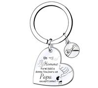 LKJHGF Porte-clés Papa Meilleur - Cadeau de Fête des Pères, Baptême, Homme - Porte-clefs (15)