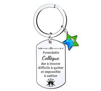 LKJHGF Porte-clés Personnalisé - Cadeau d'Amitié et Retraite pour Collègue de Travail Homme Femme - Idée Anniversaire et Départ