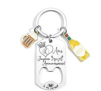 LKJHGF Porte-Clés pour 40 Anniversaire,40 ans Cadeau Décapsuleur Personnalisé - Porte-clés Anniversaire 40 ans Garcon Idée Cadeau 40 Homme et Femme Porte-clés Original Homme (40ans)