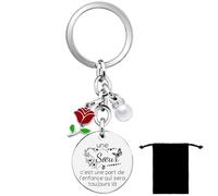 LKJHGF Porte-clés Soeur de Cœur, Cadeau pour Amie Proche ou Meilleure Amie, Idée Originale Cadeau pour Anniversaire Noël ou Amitié, Prêt à Offrir à Ta Soeur de Cœur