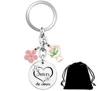 LKJHGF Porte-clés Soeur de Cœur, Cadeau pour Amie Proche ou Meilleure Amie, Idée Originale Cadeau pour Anniversaire Noël ou Amitié, Prêt à Offrir à Ta Soeur de Cœur