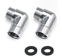 LKJKJ-2 Pièces Adaptateur de Douchette à Main 90 Degrés, Adaptateur Pommeau de Douche Réglable avec Rondelles, Laiton Douchette Adaptateur pour Interface Universelle de 1/2 Pouce Douchette