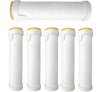 LKJKJ-Lot de 6 filtres de pommeau de douche, 10,5 x 2,5 cm, coton PP épais, filtre anti-calcaire universel, propre et propre, noyau en coton pour lutter contre le calcaire et le chlore (jaune)
