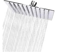 LKJKJ-Pommeau de douche à effet pluie 20 x 20 cm, carré en acier inoxydable, auto-nettoyant, carré, chromé