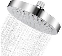 LKJKJ-Pommeau de Douche Argenté de 6 Pouces, avec Boule de Réglage Rotative à 360°, Buse Anticalcaire, Idéal pour Salles de Bain, Hôtels et Salles de Sport