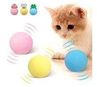 LKJYBG Boules d'herbe à Chat pour Chat, 3pcs Jouets interactifs pour Chat avec gâchette Intelligente, Jouet de Balle pour Chat, Balle grinçante, appels d'animaux réels, Cadeaux pour Chats/Chiens