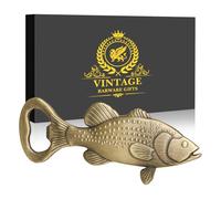LKKCHER Décapsuleur de bière, cadeau de pêche pour pêcheur, décoration de bar, cadeau d'anniversaire, fête des pères, Noël pour homme, femme, papa, pêcheur, accessoires de bière en bronze avec coffret