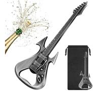 LKKCHER Décapsuleur de bière en forme de guitare, cadeau original pour hommes, cadeau de Noël, cadeau de fête des pères, cadeau d'anniversaire pour musiciens, mélomanes, argent