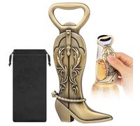 LKKCHER Décapsuleur en forme de bottes de cowboy pour femme, décapsuleur, décoration de cowboy, cadeau d'anniversaire pour femme, bronze